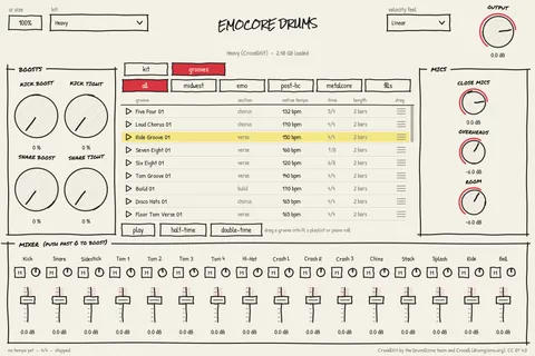 Groove browser with native tempo and time signature