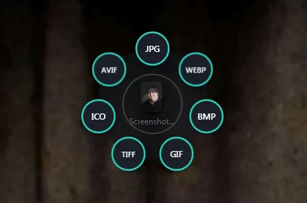 A PNG screenshot: seven image formats