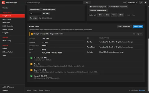 Master check: loudness and what each streaming service will do
