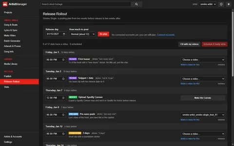 Release rollout: a posting plan around release day